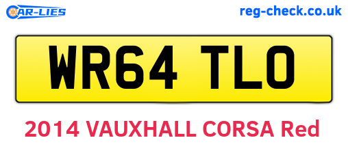 WR64TLO are the vehicle registration plates.