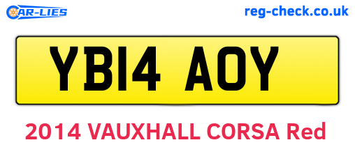 YB14AOY are the vehicle registration plates.