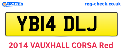 YB14DLJ are the vehicle registration plates.