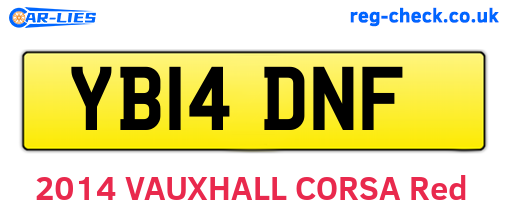 YB14DNF are the vehicle registration plates.