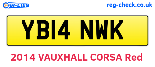 YB14NWK are the vehicle registration plates.