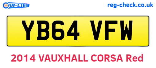 YB64VFW are the vehicle registration plates.