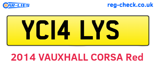YC14LYS are the vehicle registration plates.