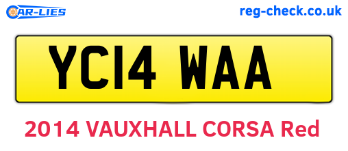 YC14WAA are the vehicle registration plates.