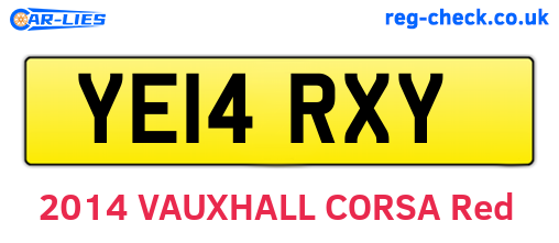 YE14RXY are the vehicle registration plates.