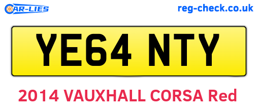 YE64NTY are the vehicle registration plates.