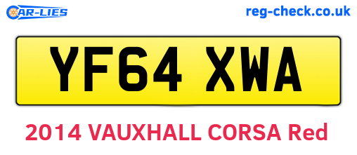 YF64XWA are the vehicle registration plates.