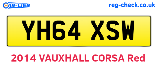 YH64XSW are the vehicle registration plates.