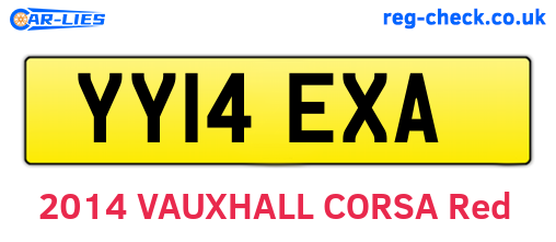 YY14EXA are the vehicle registration plates.