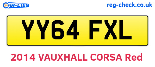 YY64FXL are the vehicle registration plates.