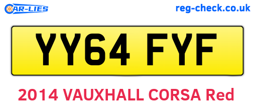 YY64FYF are the vehicle registration plates.