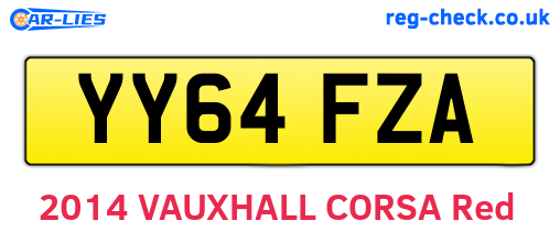 YY64FZA are the vehicle registration plates.