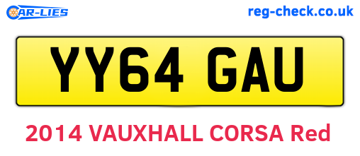 YY64GAU are the vehicle registration plates.