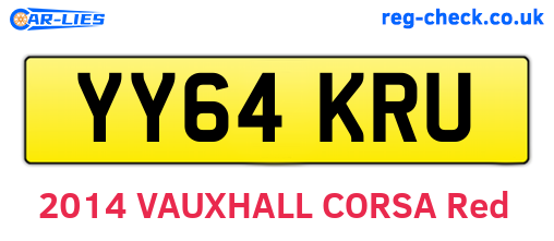 YY64KRU are the vehicle registration plates.