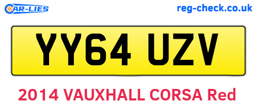 YY64UZV are the vehicle registration plates.