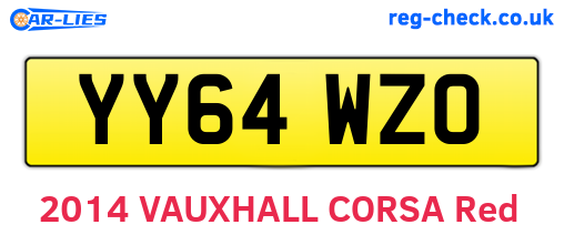 YY64WZO are the vehicle registration plates.