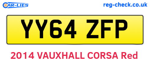 YY64ZFP are the vehicle registration plates.