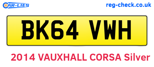 BK64VWH are the vehicle registration plates.