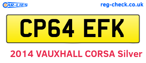 CP64EFK are the vehicle registration plates.