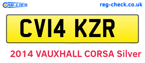 CV14KZR are the vehicle registration plates.