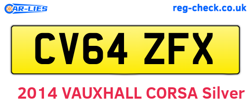 CV64ZFX are the vehicle registration plates.
