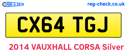 CX64TGJ are the vehicle registration plates.