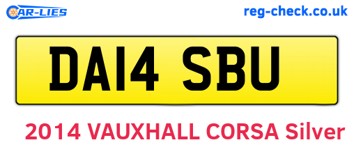 DA14SBU are the vehicle registration plates.