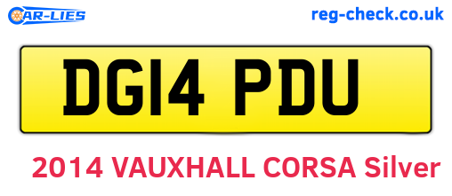 DG14PDU are the vehicle registration plates.