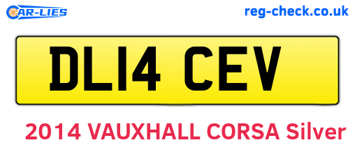 DL14CEV are the vehicle registration plates.