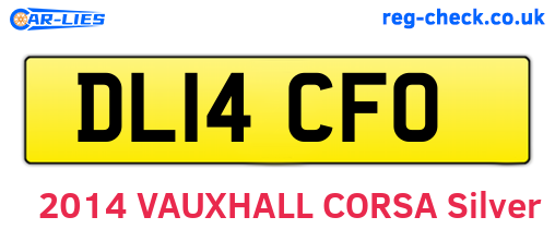 DL14CFO are the vehicle registration plates.