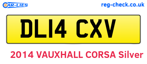 DL14CXV are the vehicle registration plates.