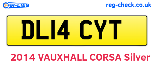 DL14CYT are the vehicle registration plates.