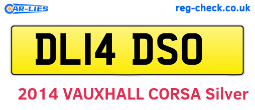 DL14DSO are the vehicle registration plates.