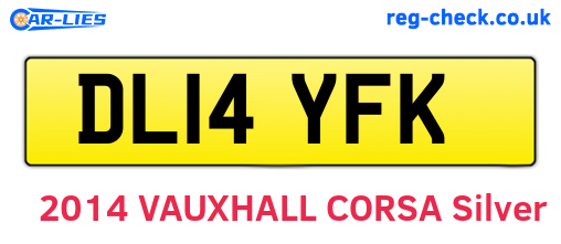 DL14YFK are the vehicle registration plates.