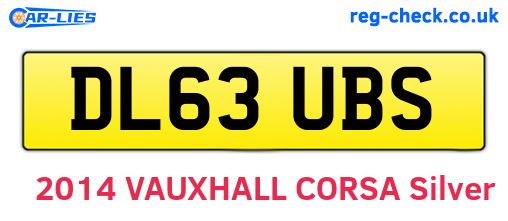 DL63UBS are the vehicle registration plates.