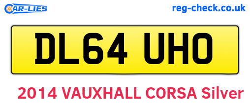 DL64UHO are the vehicle registration plates.