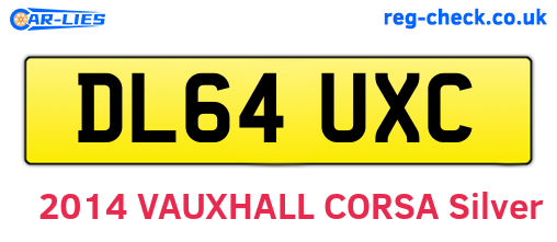 DL64UXC are the vehicle registration plates.