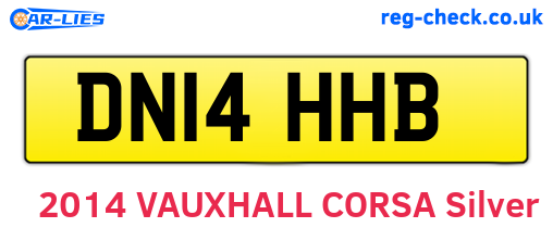 DN14HHB are the vehicle registration plates.