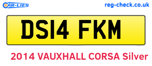 DS14FKM are the vehicle registration plates.