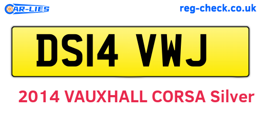DS14VWJ are the vehicle registration plates.