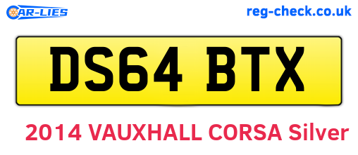 DS64BTX are the vehicle registration plates.
