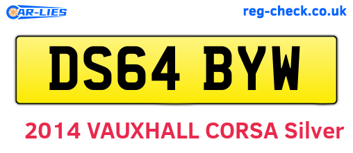 DS64BYW are the vehicle registration plates.
