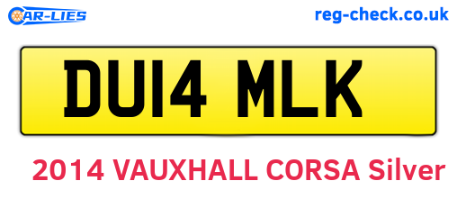 DU14MLK are the vehicle registration plates.
