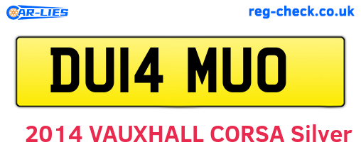 DU14MUO are the vehicle registration plates.