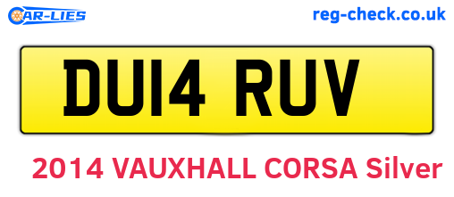 DU14RUV are the vehicle registration plates.