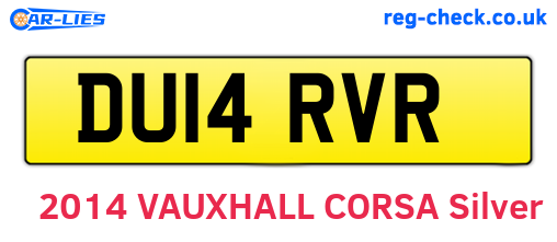 DU14RVR are the vehicle registration plates.