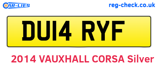 DU14RYF are the vehicle registration plates.