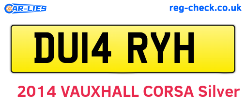DU14RYH are the vehicle registration plates.