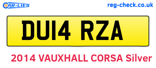 DU14RZA are the vehicle registration plates.