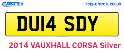 DU14SDY are the vehicle registration plates.